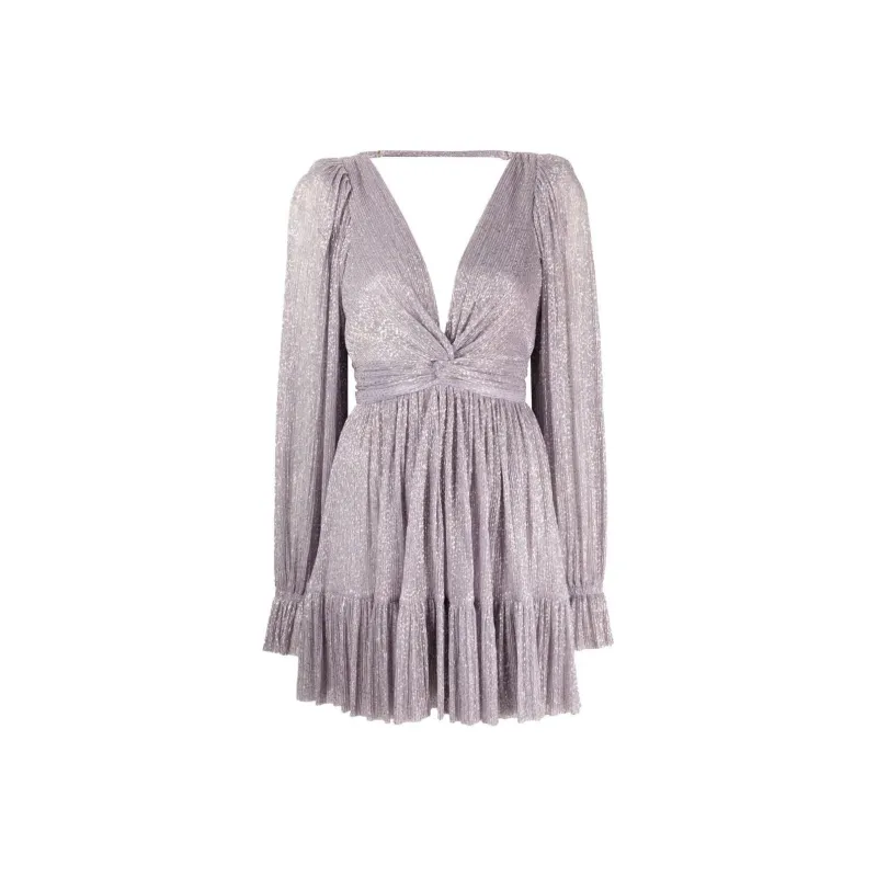Sabina Musayev Ruched Long sleeved Mini Dress-0
