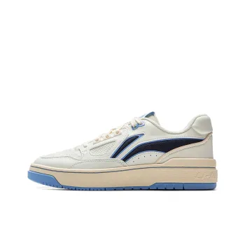 LiNing New Arrival Slip Resistant Cushioning Low Top Skateboard Shoes Unisex Beige Blue