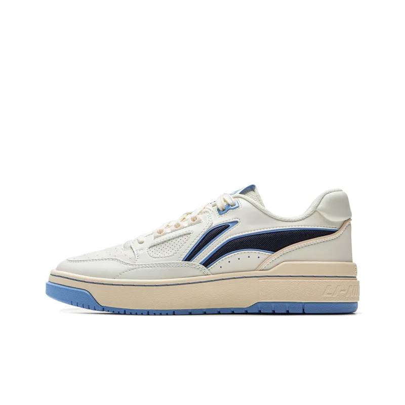 LiNing New Arrival Slip Resistant Cushioning Low Top Skateboard Shoes Unisex Beige Blue-0
