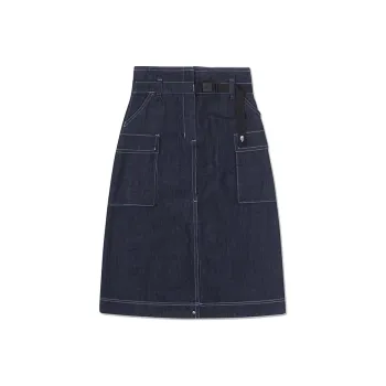 THE NORTH FACE UE Series Denim Long Skirts Women's Navy Blue