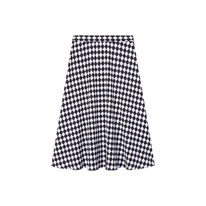 I'M ONE Casual Long Skirts Women's Black White-0