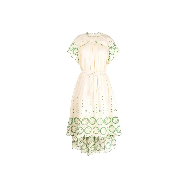 Zimmermann Raie Embroidered Midi Dress-0