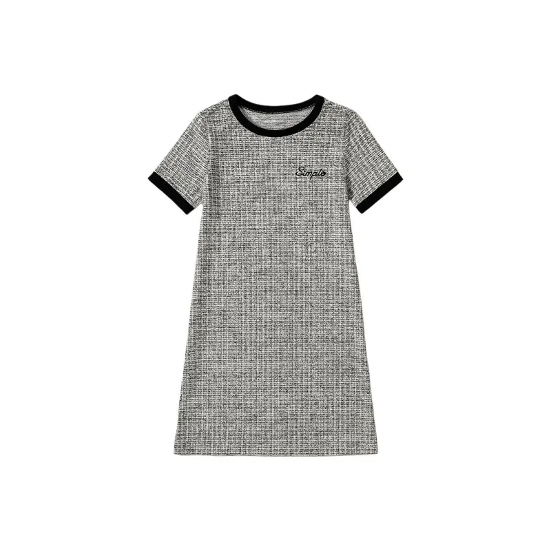 LUYOUYE Short Sleeved Dress Women's Black White-0