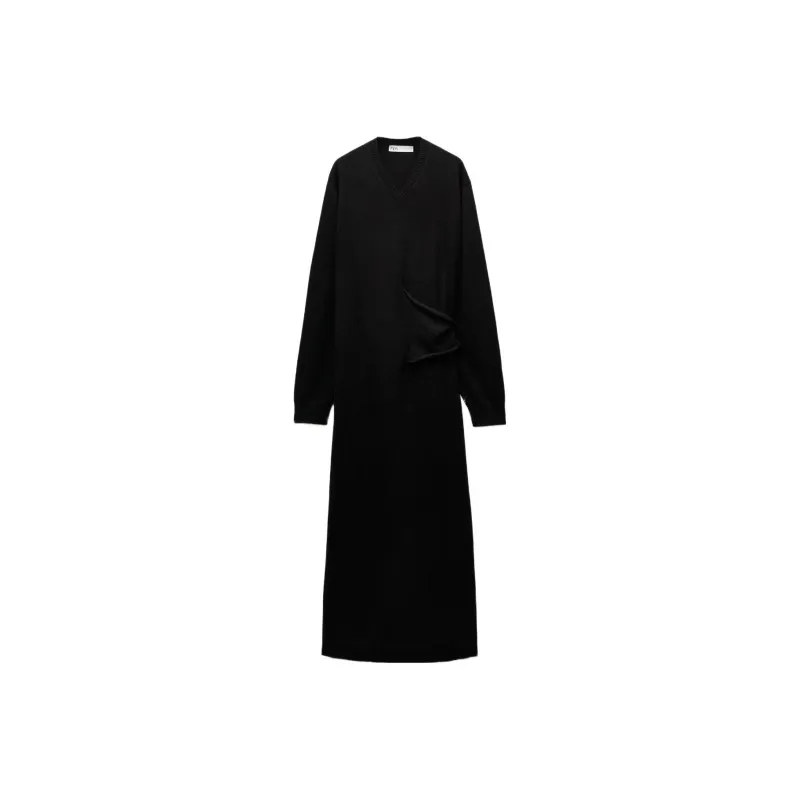 ZARA Long-Sleeved Dresses Women's Black-0