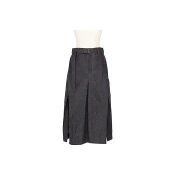 Sacai SS25 Denim Long Skirts Women's Indigo