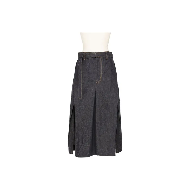 Sacai SS25 Denim Long Skirts Women's Indigo-0