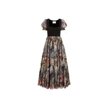 Selkie Collection Short Sleeved Dress Women's Degas Dance Class Oil Painting Print
