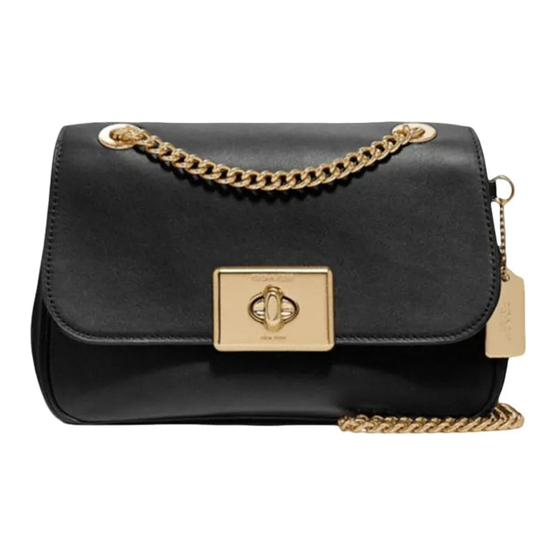 COACH Cassidy Pebbled Leather Handbag Shoulder Bag Crossbody Bag Small Size Women's Black-0