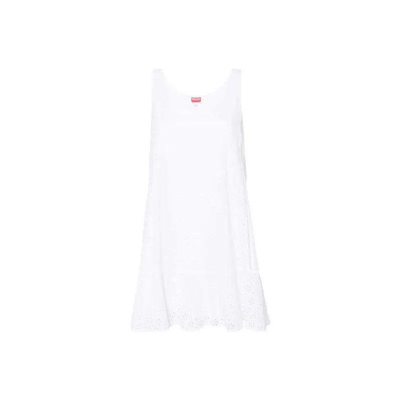 KENZO Broderie Sleeveless Mini Dress-0