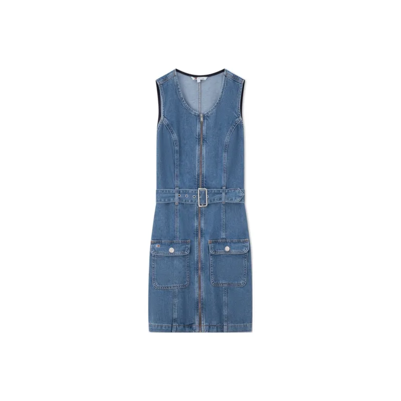 Tommy Hilfiger Sleeveless Dress Women's Denim Blue-0