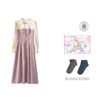 ANNECHEN Long Sleeved Dress Women's Purple
