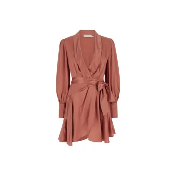 Zimmermann Silk Wrap Mini Dress