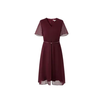 JZ Juzui Short Sleeved Dresses Women's Burgundy
