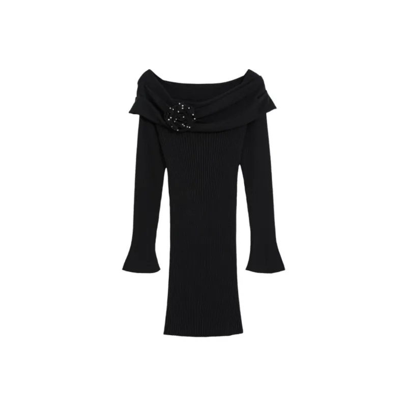 Bebe Long Sleeved Dresses Women's Black-0