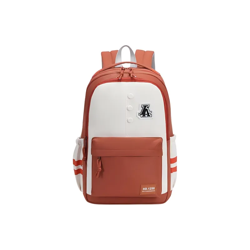 Yalu Nylon Fabric Backpack Regular Unisex Gray/Black/Orange Red/Purple/Khaki/Coffee-6