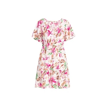 ROXY Short Sleeved Dress Women's Pink