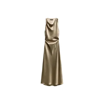 ZARA SS24 Sleeveless Dress Women's Olive Green