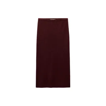 ZARA Knit Long Skirts Women's Burgundy Red