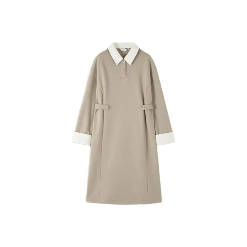 XWI Long Sleeved Dresses Women's Green Coffee-0