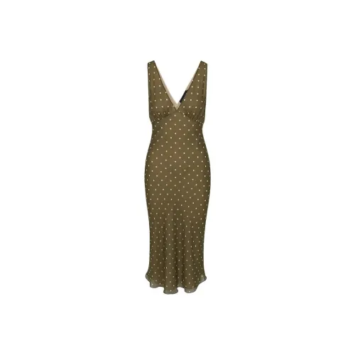 Realisation Par SS24 Sleeveless Dress Women's Olive Spot Rugby Polka Dot