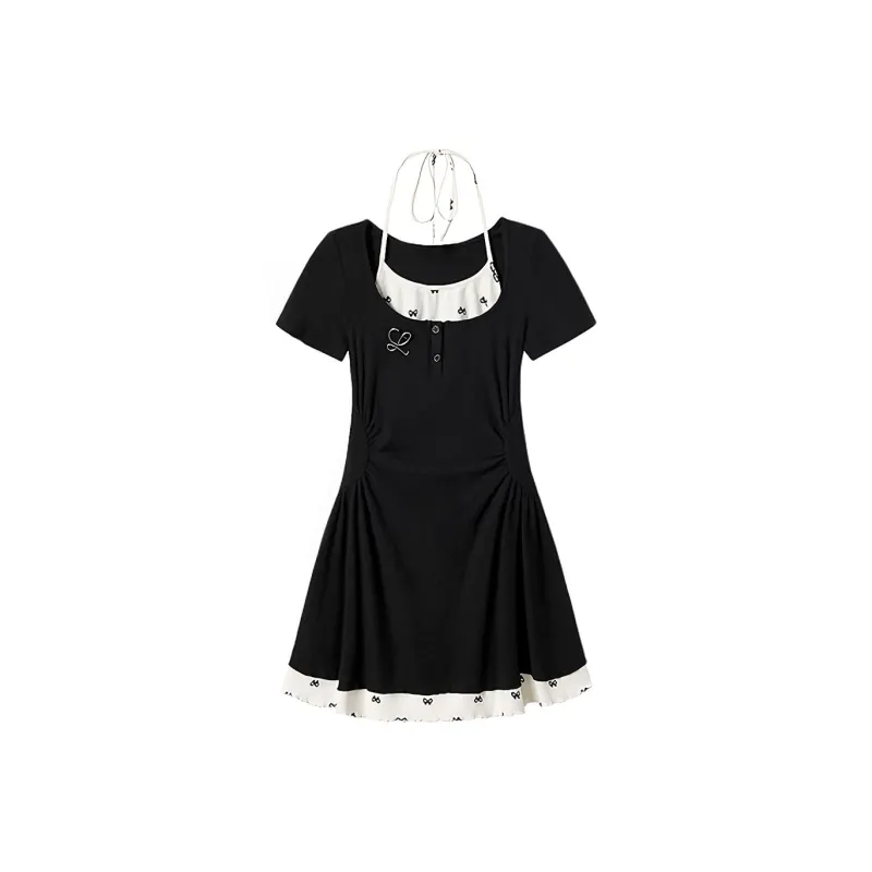 RTNH Short Sleeved Dress Women's Black-0