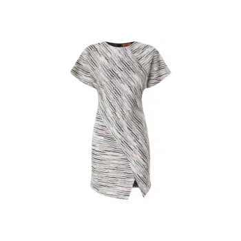 MISSONI Greek Lamé Motif Short Sleeved Mini Dress