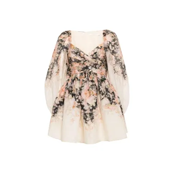 Zimmermann Illustration Drapped Mini Dress