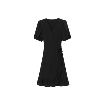 DOSOHEB Short Sleeved Dress Women's Black
