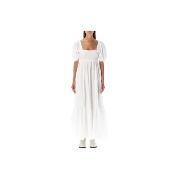 GANNI Puff sleeve Organic Cotton Dress