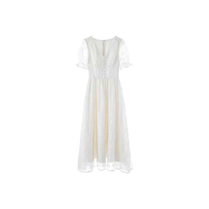 Blovelan Short Sleeved Dresses Women's Gentle Apricots-0
