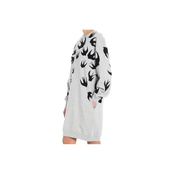 Alexander McQueen Long Sleeved Dresses Women's Gray