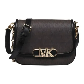 MICHAEL KORS PARKER Canvas Handbag, Shoulder Bag Medium Size Women's Black Umber