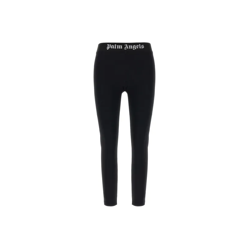 PALM ANGELS Logo Waistband Stretched Leggings-0