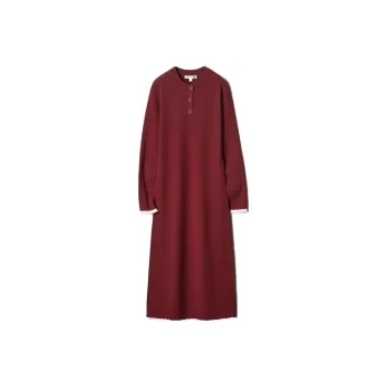 Jw Anderson X UNIQLO Jw Anderson Co-Branded Series Long-Sleeved Dresses Women's Maroon