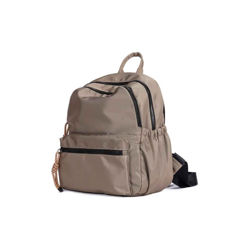 Dubaolu Fabric Backpack Medium Size Women's Black/Light Camel-9