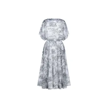 DIOR Dioriviera FW25 Short Sleeved Dress Women's White