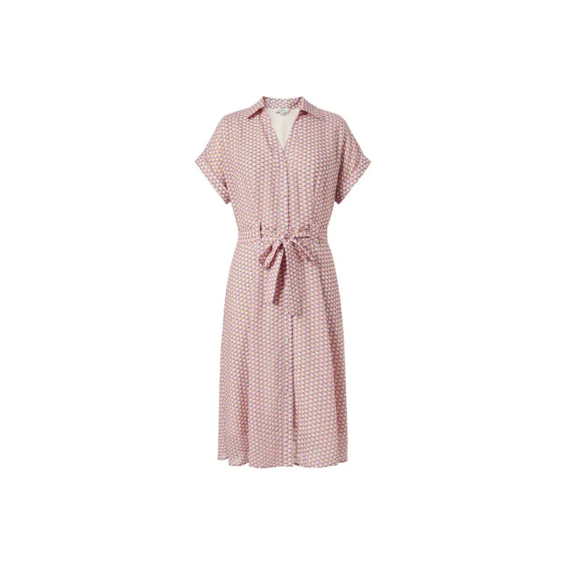 GIORZIO Short Sleeved Dress Women's Flower Orange Red-0