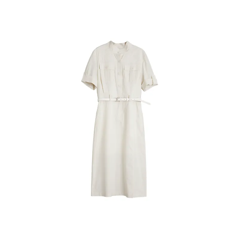ELLE Summer Clothing New Arrival Short-Sleeved Skirt Women's Light Yellow-0