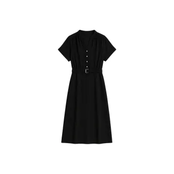 LUYOUYE Short Sleeved Dress Women's Navy Blue