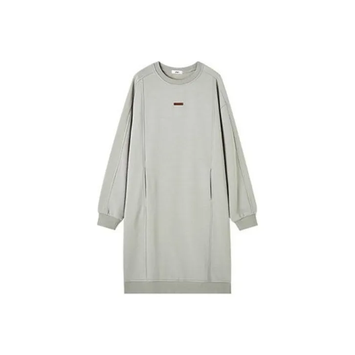Demana Long Sleeved Dress Women's Gray Pea Green-0