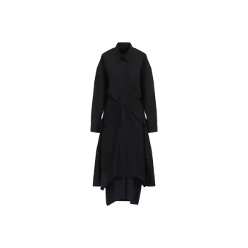 Balenciaga Collared Gathered Long Shirt