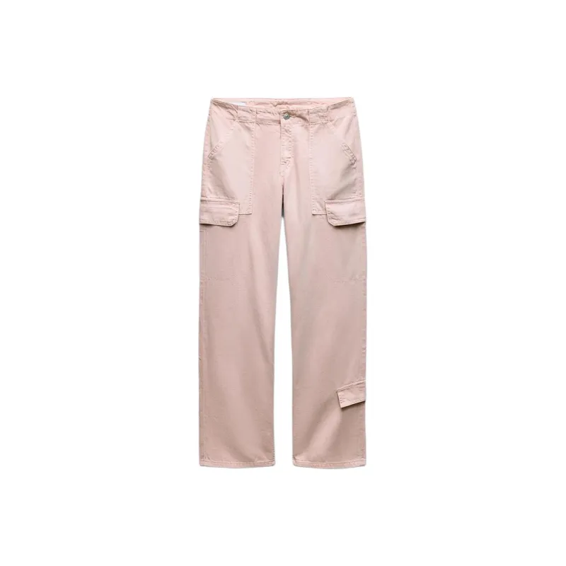 ZARA Cargo Pants Women's Pink-0