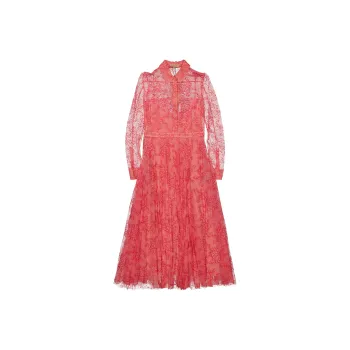 Burberry Long Sleeved Dress Women's Rose Red
