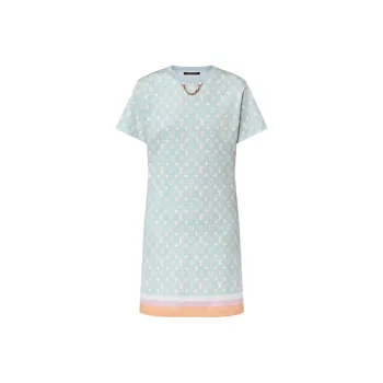 LOUIS VUITTON Short Sleeved Dresses Women's Blue