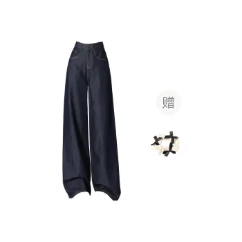 CPAURA Jeans Women's Dark Blue+Bowknot Hair Tie Comes With