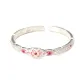 999 Fine Silver .9-Enamel Butterfly Feather Open-Ended Bangle