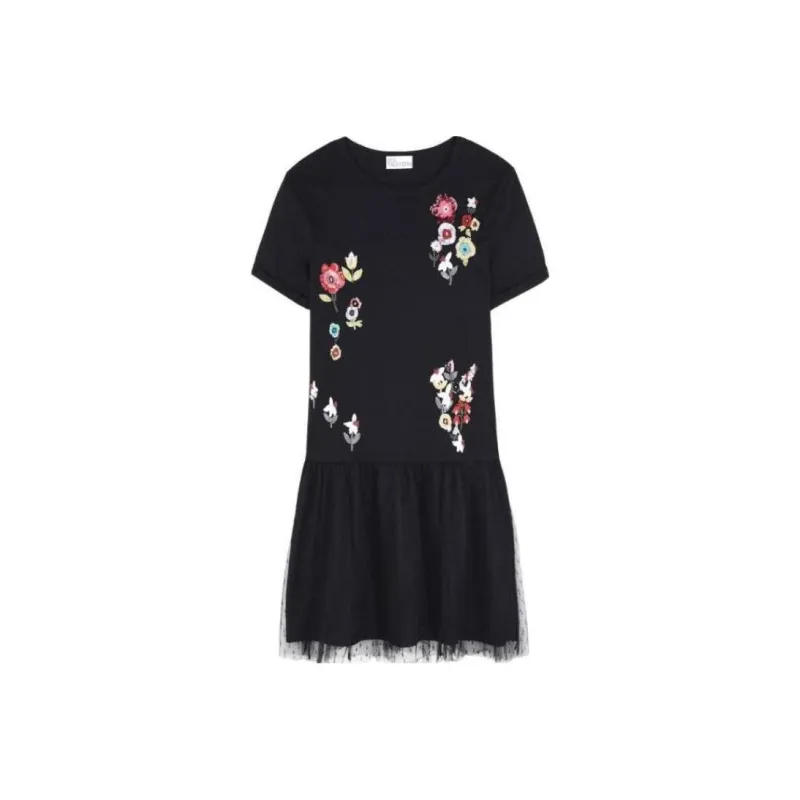 RED VALENTINO Short Sleeved Dresses Women's Black-0