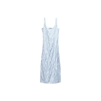 ZARA ZW Series Slip Dresses Women's Light Blue