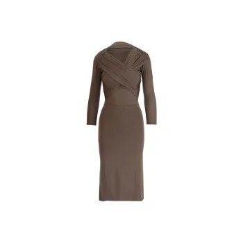 Patou Jersey Wrap Midi Dress