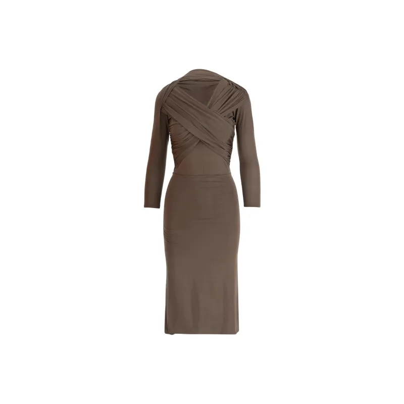 Patou Jersey Wrap Midi Dress-0